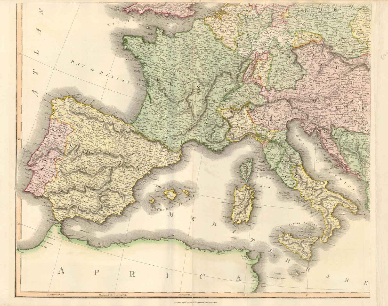 South-west Europe. Swiss Savoy. British Hanover. THOMSON 1817 old antique map